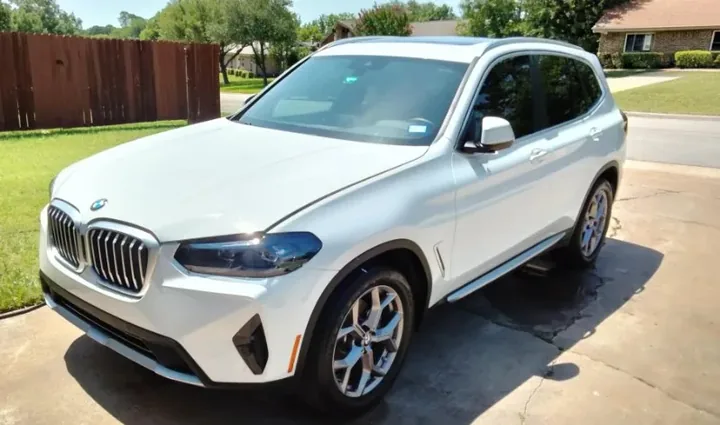 White BMW X3 washed and detailed in Slaton, TX