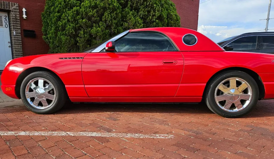 Red Ford Thunderbird detailed at Delivery Detail Automotive